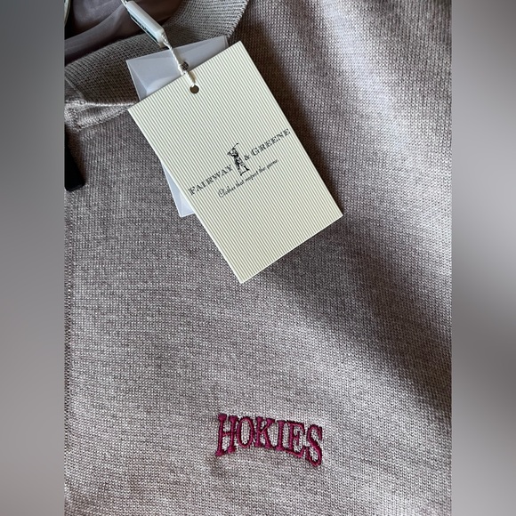 Fairway & Greene Virginia Tech Hokies Men's Merino Wool 1/4 Zip Sleeveless Vest - Picture 7 of 9